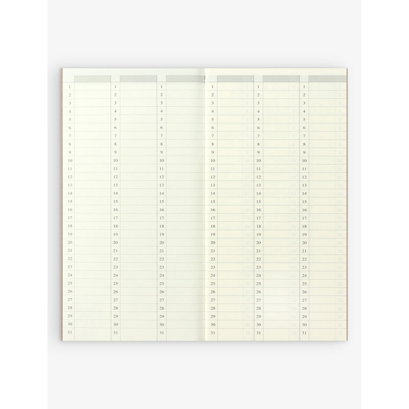 TRAVELER'S COMPANY weekly vertical diary refill 21cm x 10cm, UK version