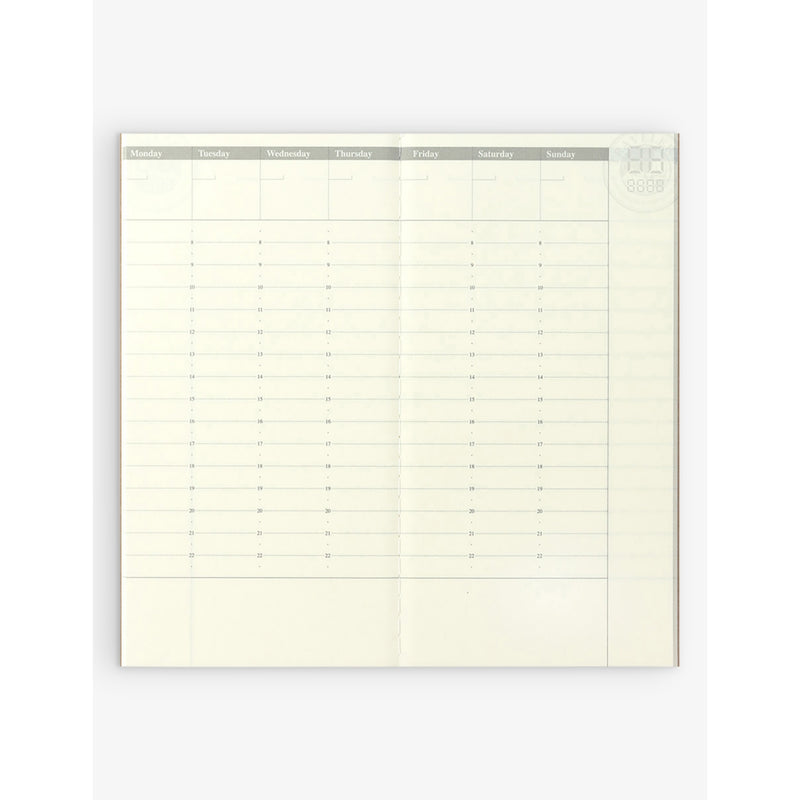 TRAVELER'S COMPANY weekly vertical diary refill 21cm x 10cm, UK version