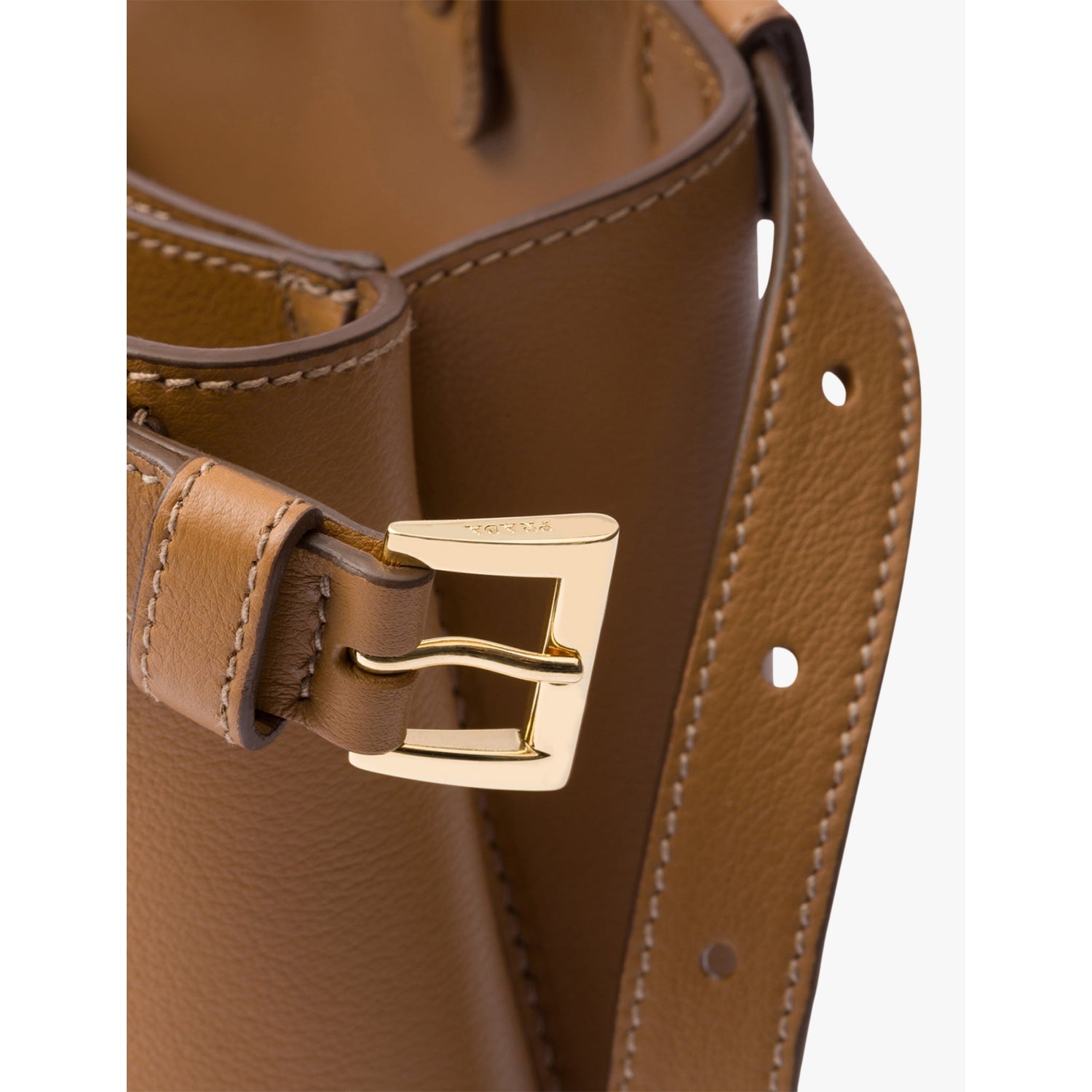 Prada small leather tote bag with buckle detail - British product