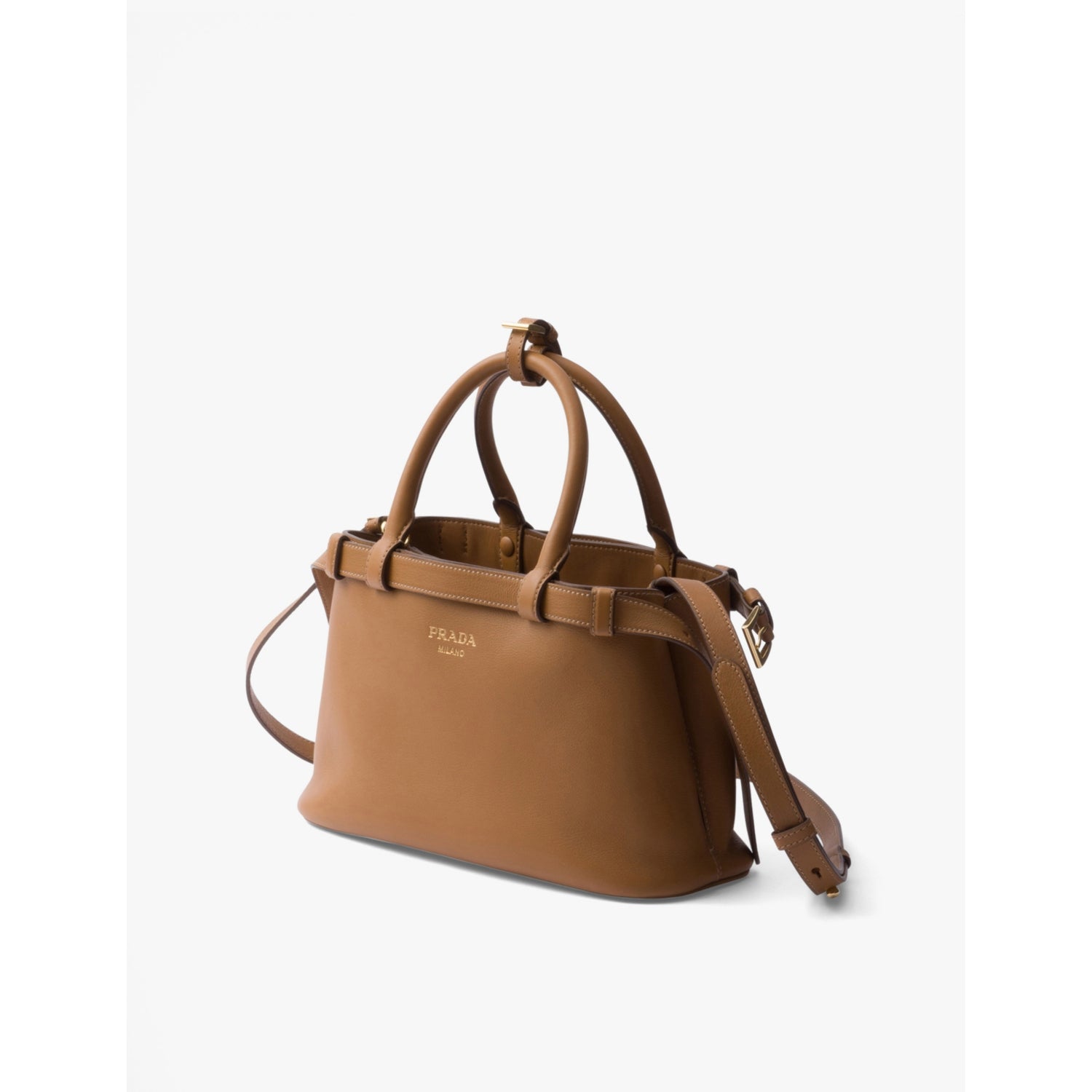 Prada small leather tote bag with buckle detail - British product