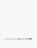 Maje metallic leather belt with clover buckle 1.5cm width, imported from the UK