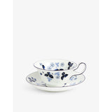 Wedgwood Wild Strawberry bone china teacup and saucer, imported from the UK