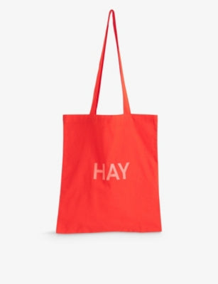 HAY Logo-Print Cotton Tote Bag