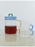 HAY Brew glass pot with contrast handle and lid, 17.2cm (British brand)