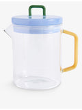 HAY Brew glass pot with contrast handle and lid, 17.2cm (British brand)
