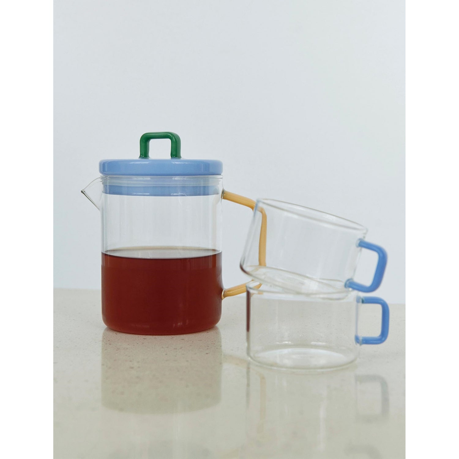 HAY Brew contrast-handle glass cup (British brand)