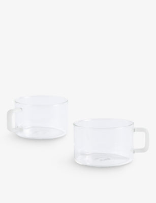 HAY Brew contrast-handle glass cup (British brand)