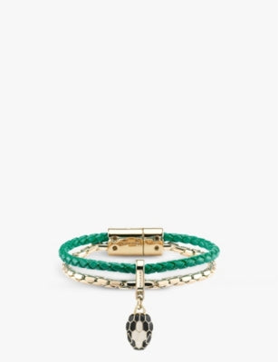 Bvlgari Serpenti Forever Extra-Small Brass, Leather and Quartz Charm Bracelet