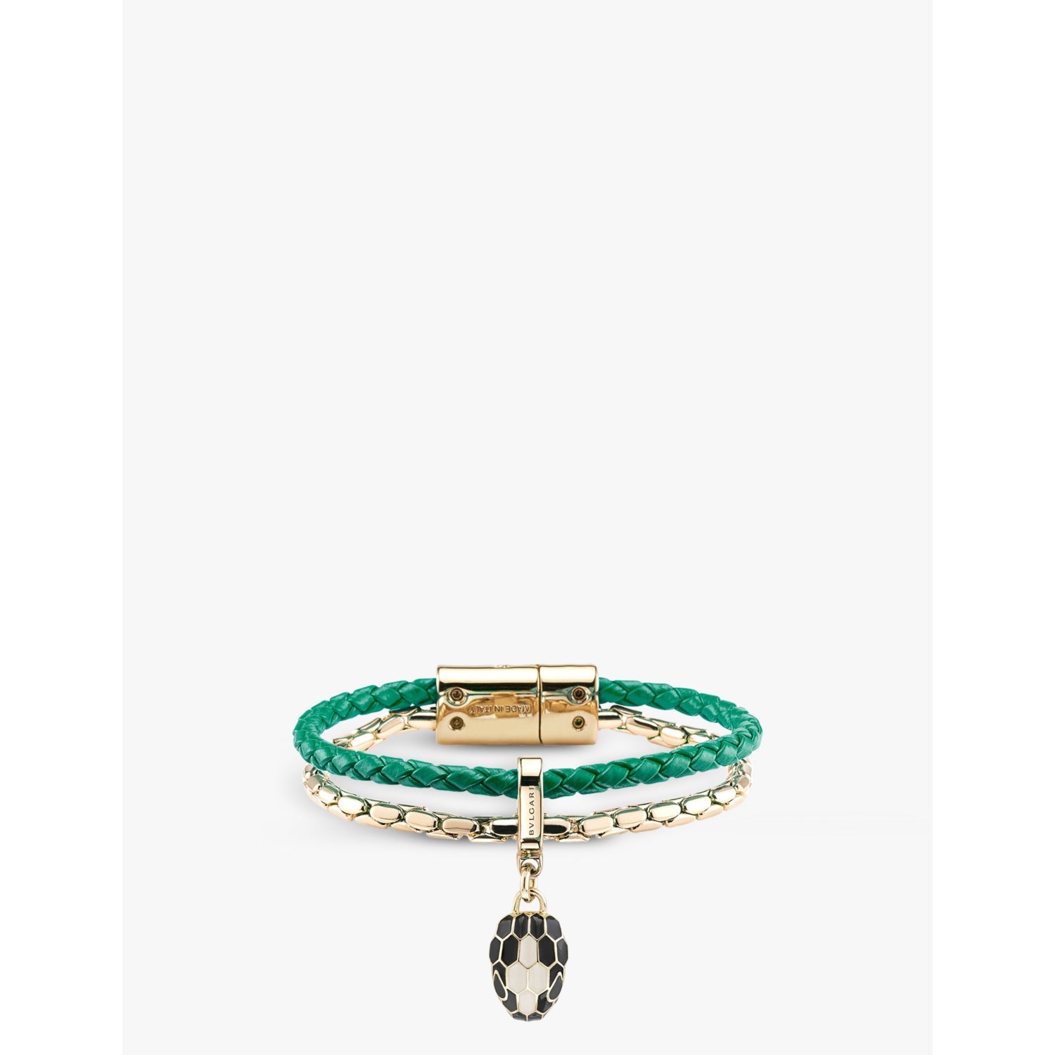 Bvlgari Serpenti Forever extra-small brass, leather and quartz charm bracelet