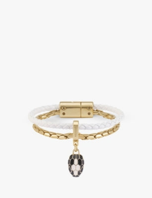 Bvlgari Serpenti Forever Extra-Small Brass, Leather and Quartz Charm Bracelet