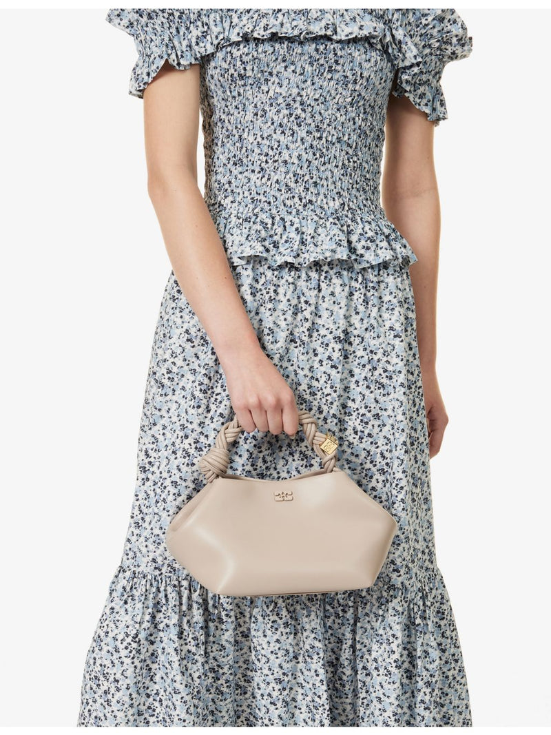 GANNI leather blend top-handle bag small, UK version