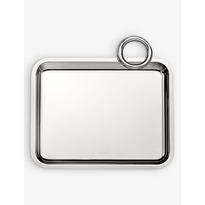 selfridges Christofle Vertigo Single-Handle Silver-Plated Tray 20cm x 16cm- Buy online at McGrocer