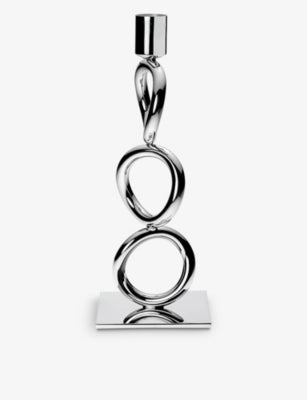Christofle Vertigo 3-ring silver-plated candelabra 23cm, imported from the UK