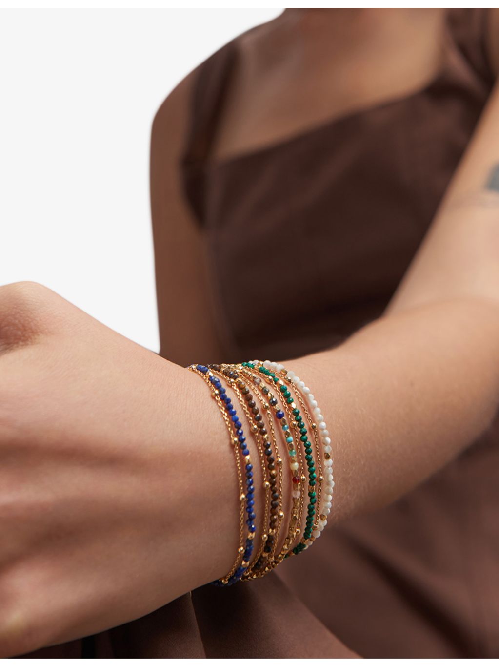 Astley Clarke malachite bracelet in 18ct gold plated sterling silver, UK version