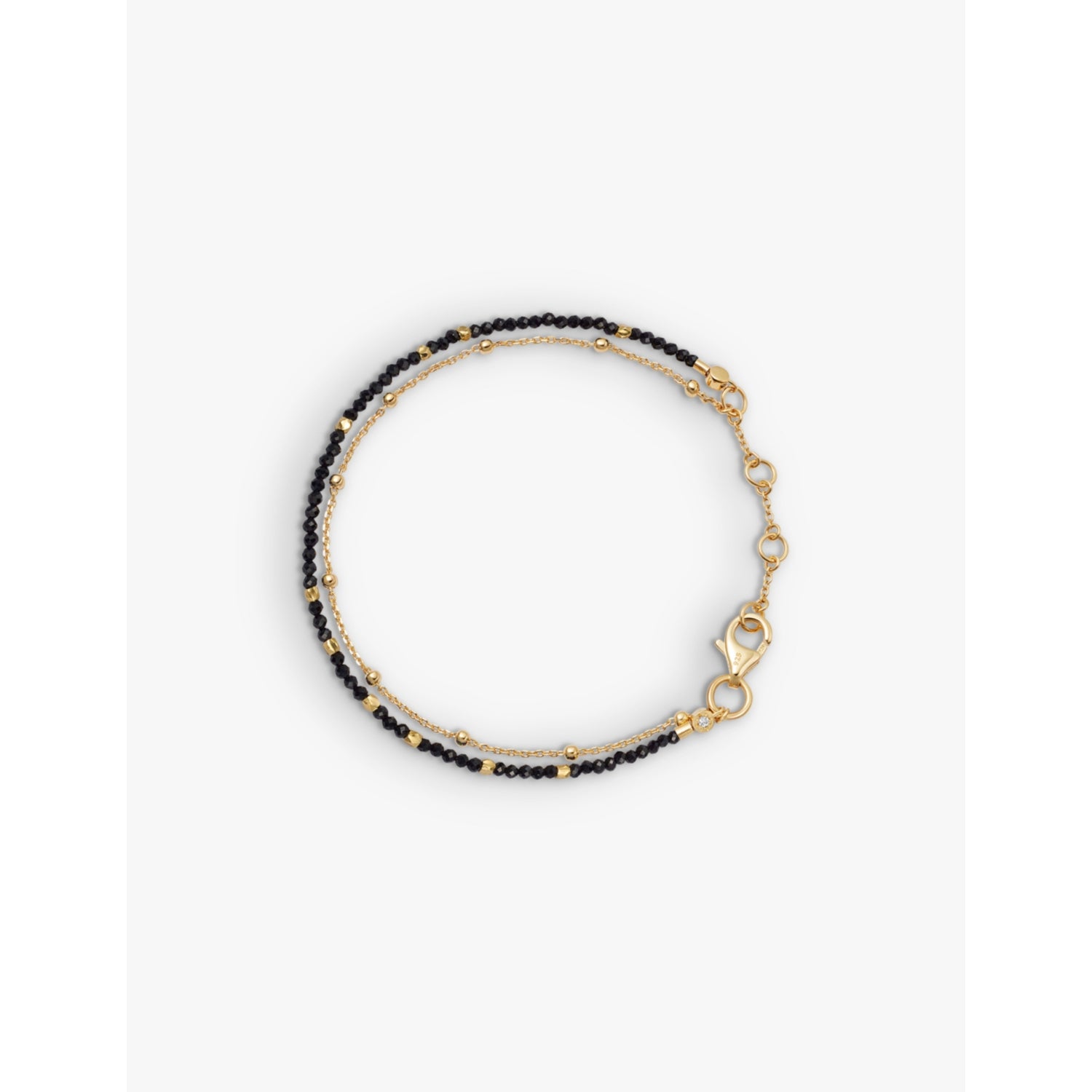 Astley Clarke gold plated bracelet with black spinel, imported from the UK