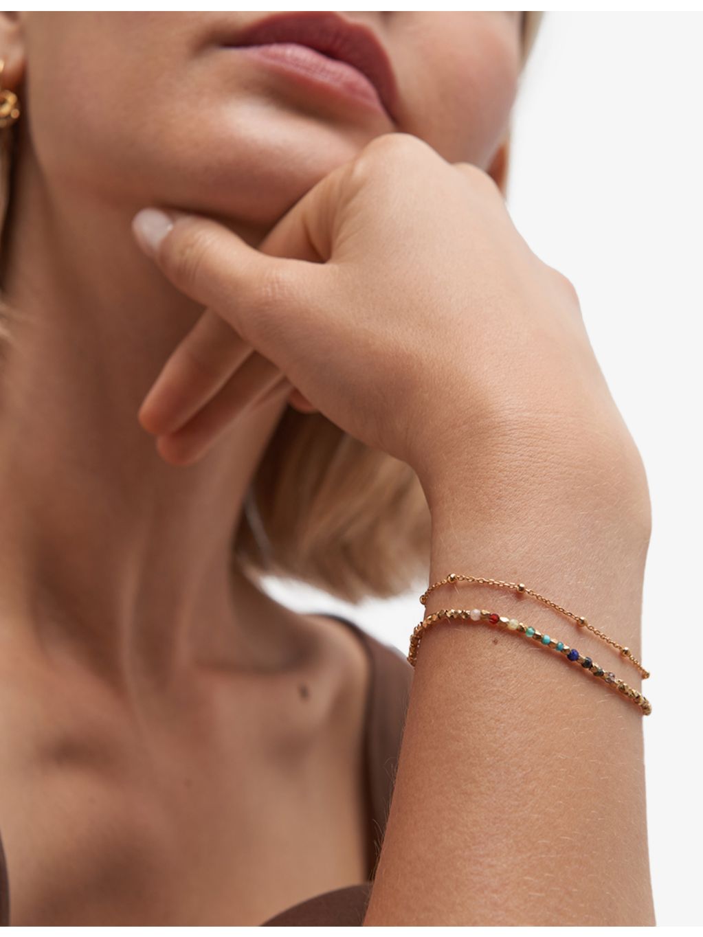 Astley Clarke rainbow gemstone bracelet gold plated sterling silver, UK version