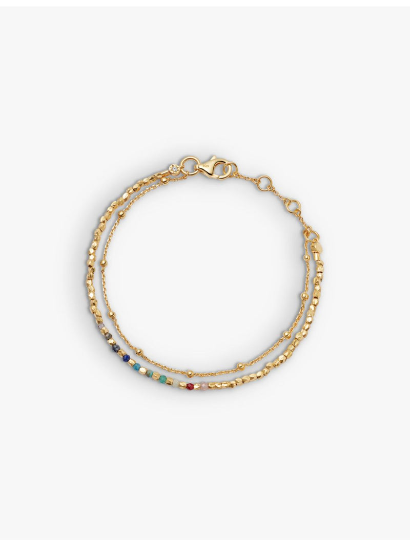 Astley Clarke rainbow gemstone bracelet gold plated sterling silver, UK version