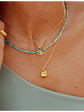 Astley Clarke gold plated turquoise gemstone necklace 16-18 inches (British brand)