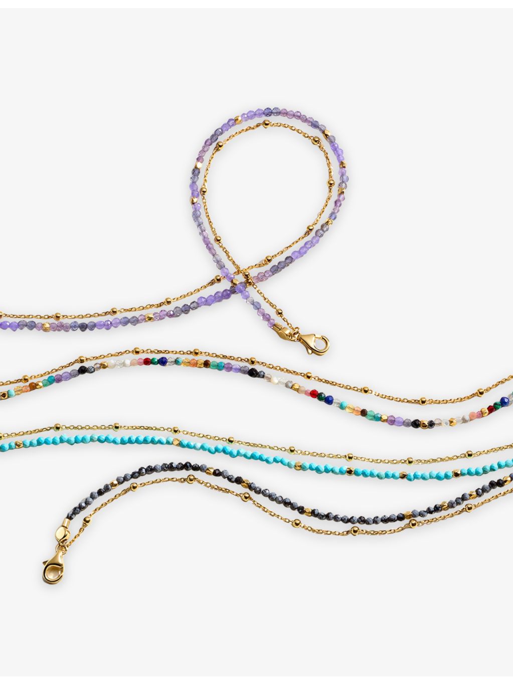 Astley Clarke gold plated turquoise gemstone necklace 16-18 inches (British brand)