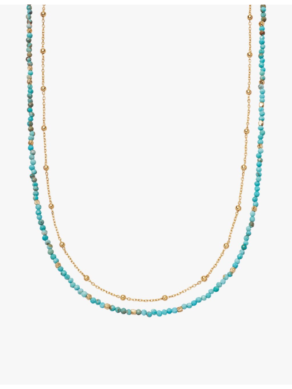 Astley Clarke gold plated turquoise gemstone necklace 16-18 inches (British brand)