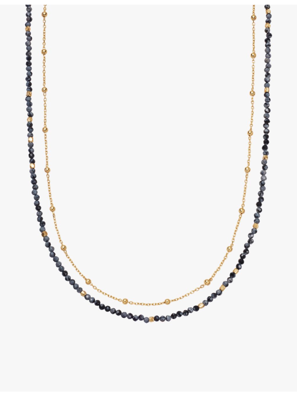 Astley Clarke snowflake obsidian necklace 18ct gold plated - British product