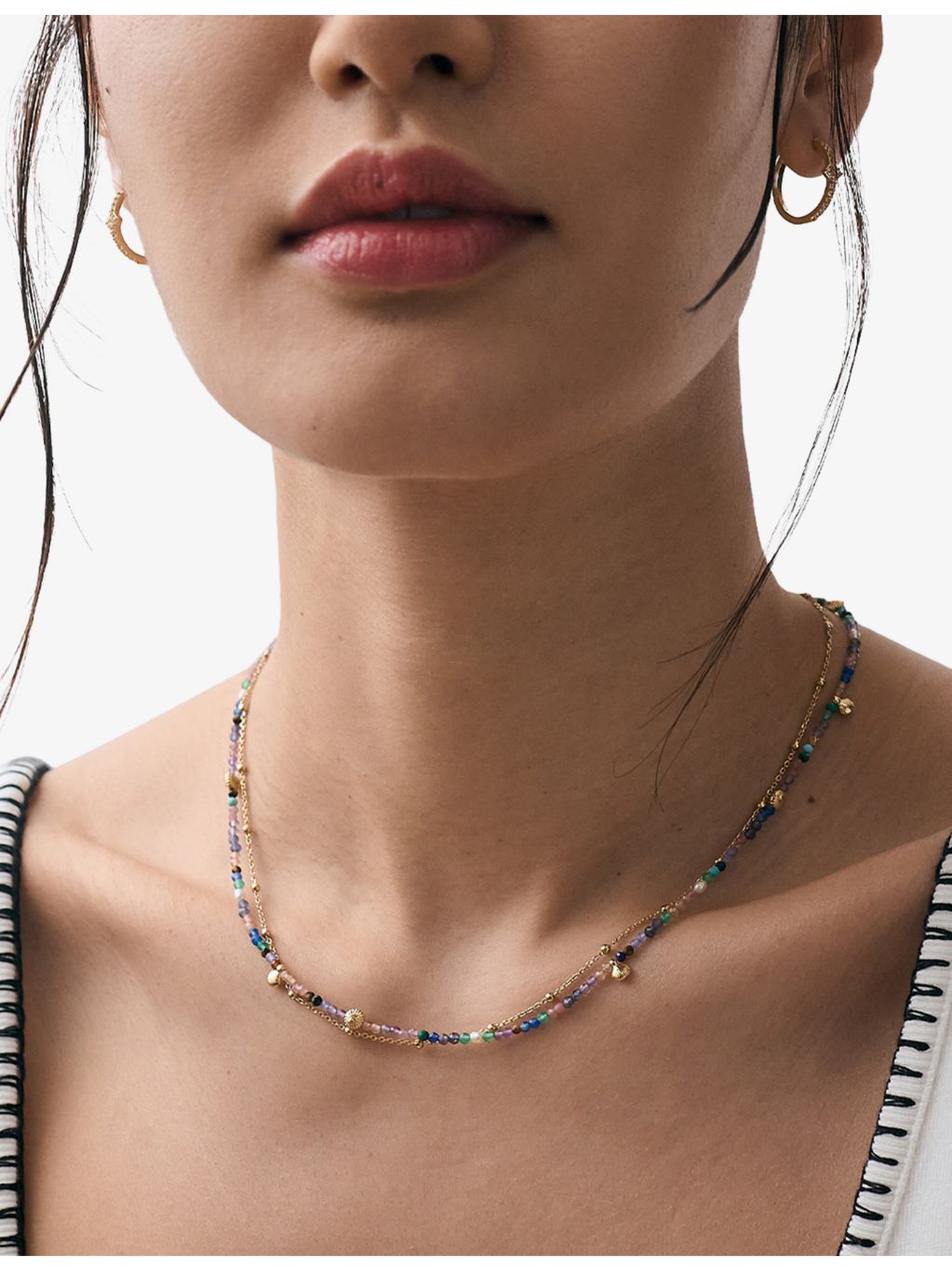 Astley Clarke multi gemstone necklace gold plated silver - British product