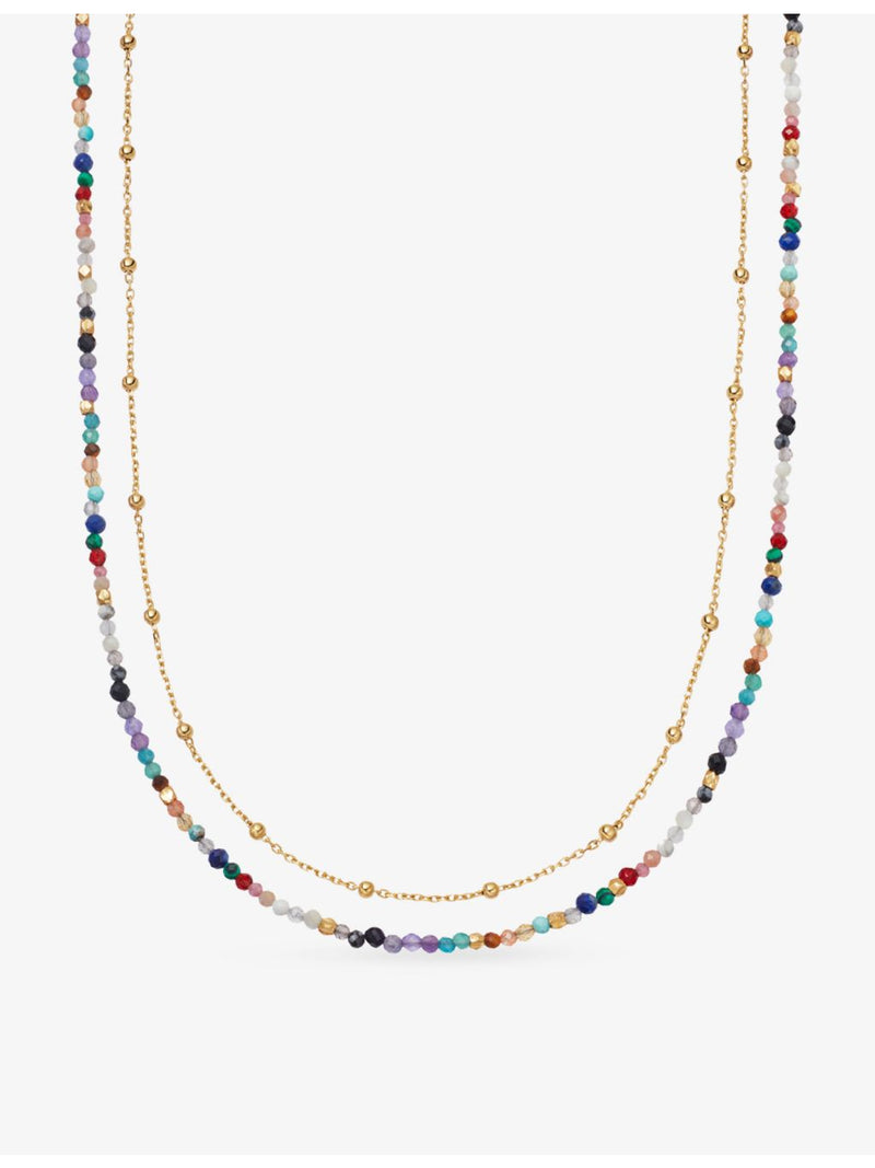 Astley Clarke multi gemstone necklace gold plated silver - British product