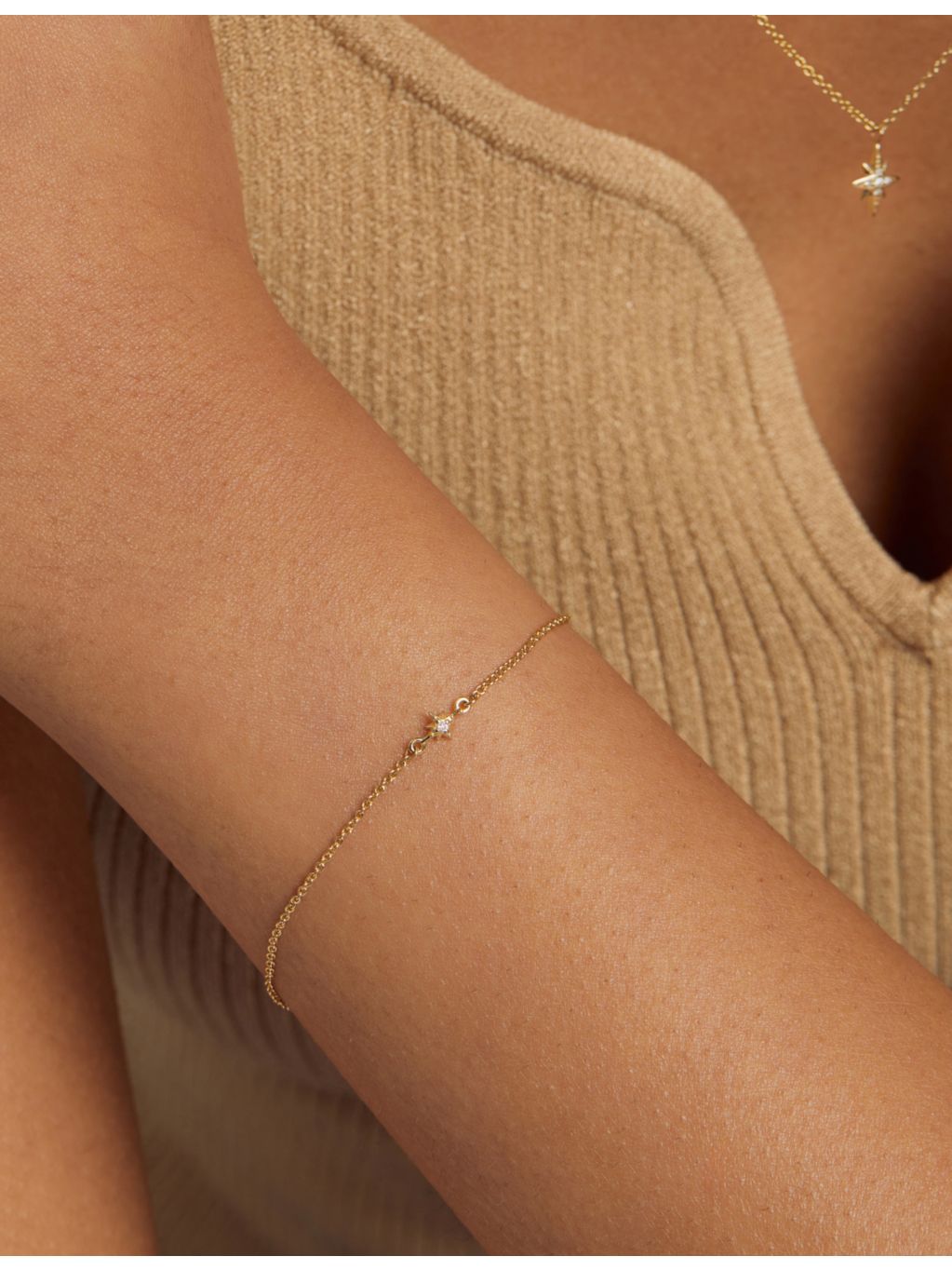 Astley Clarke 14ct yellow gold lab-grown diamond bracelet 16.5-18.5cm (British brand)