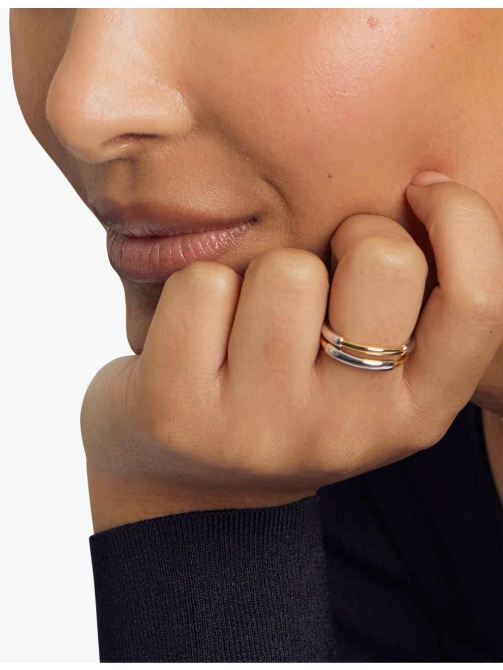 Astley Clarke Aurora U-Hoop 18ct gold plated sterling silver ring (British brand)