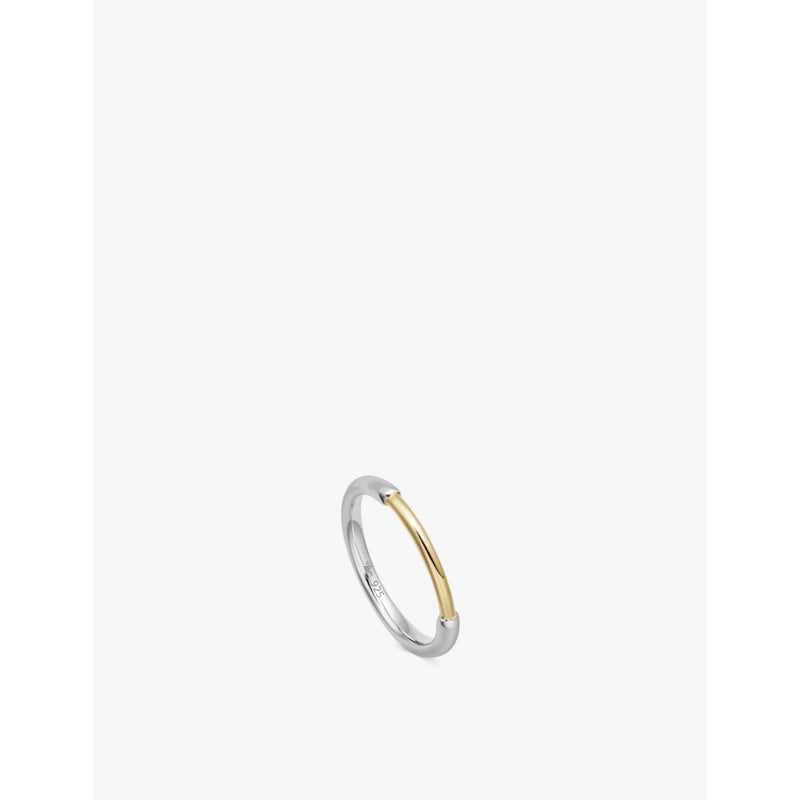 Aurora U-Hoop 18ct Yellow-Gold Plated Sterling-Silver Ring - L