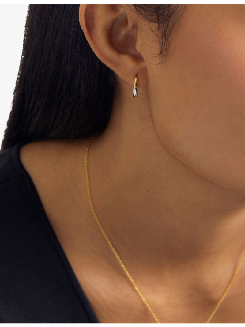 Astley Clarke gold plated sterling silver huggie earrings 1.3cm (British brand)