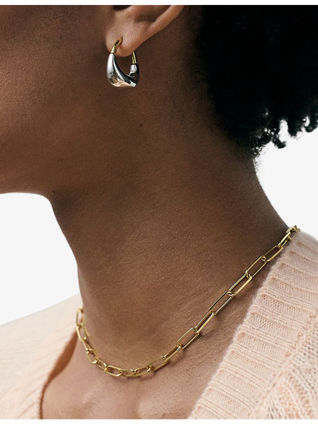 Astley Clarke Aurora U-Hoop gold hoop earrings 1.3cm, imported from the UK