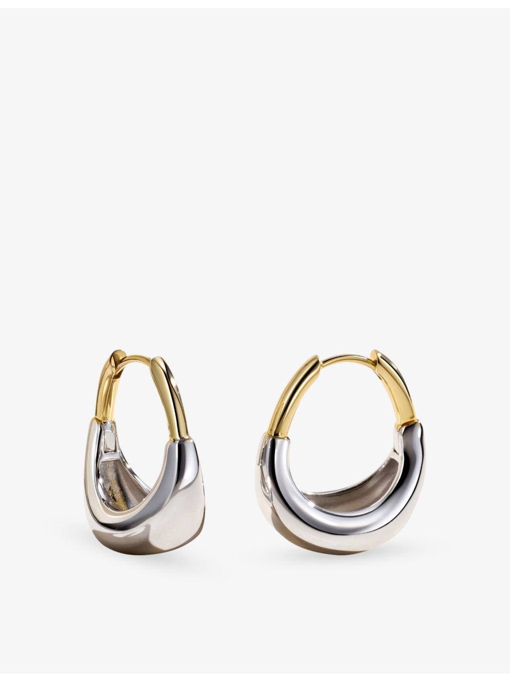 Astley Clarke Aurora U-Hoop gold hoop earrings 1.3cm, imported from the UK