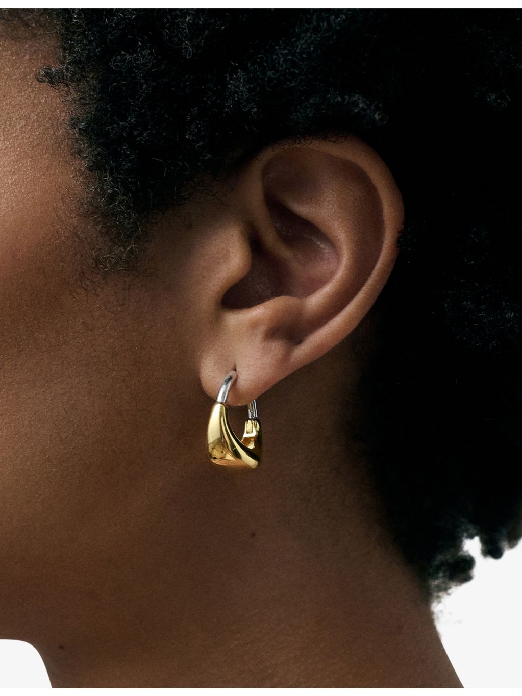 Astley Clarke Aurora U-Hoop 18ct gold plated hoop earrings 2cm, imported from the UK