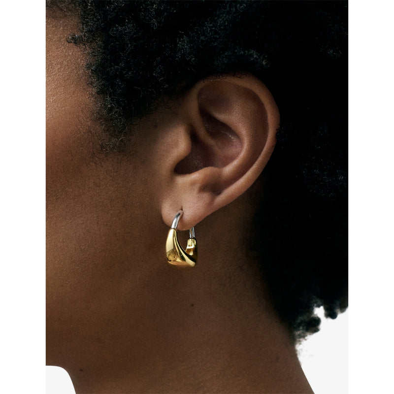 Astley Clarke Aurora U-Hoop 18ct gold plated hoop earrings 2cm, imported from the UK