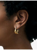 Astley Clarke Aurora U-Hoop 18ct gold plated hoop earrings 2cm, imported from the UK