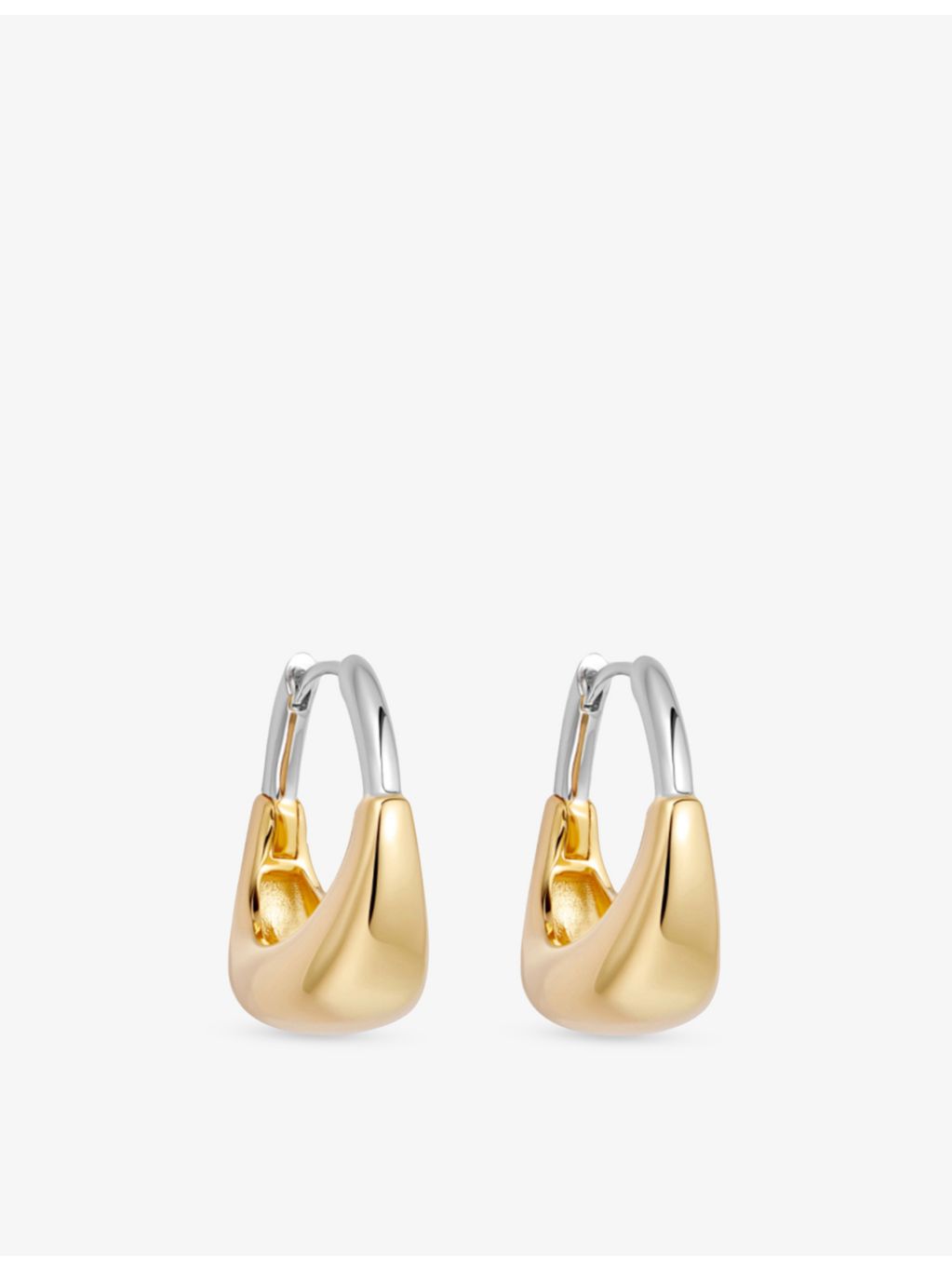 Astley Clarke Aurora U-Hoop 18ct gold plated hoop earrings 2cm, imported from the UK