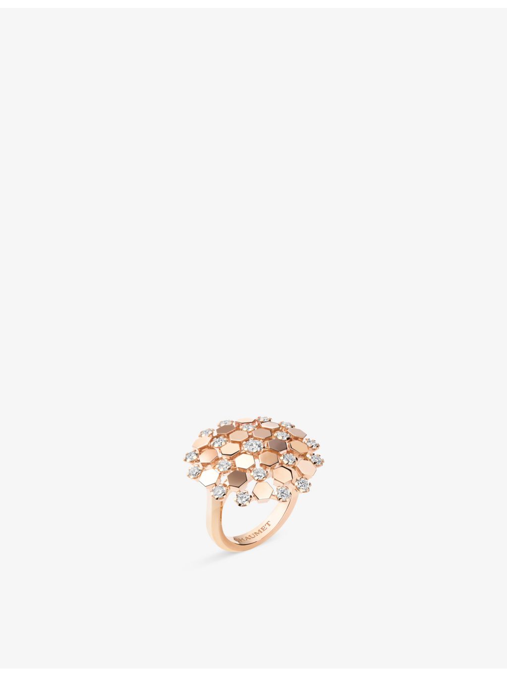 Chaumet 18ct rose gold diamond ring 1.27ct, imported from the UK