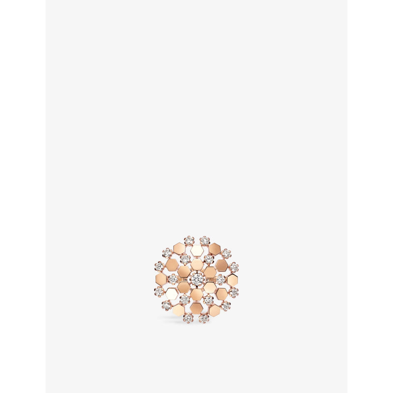 Bee de Chaumet 18ct rose-gold and 1.27ct diamond ring - 53mm