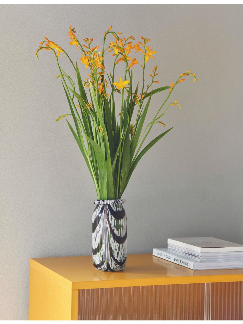 HAY Splash swirl-pattern glass vase 20.5cm (British brand)