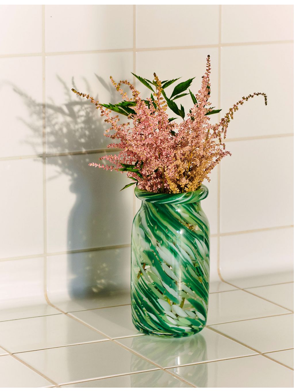 HAY Splash swirl-pattern glass vase 20.5cm (British brand)