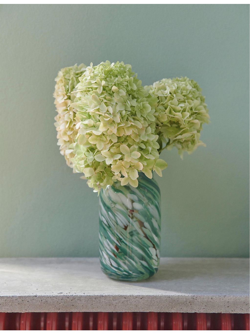 HAY Splash swirl-pattern glass vase 20.5cm (British brand)