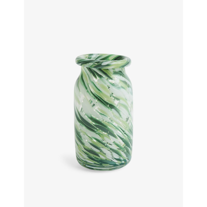 HAY Splash swirl-pattern glass vase 20.5cm (British brand)