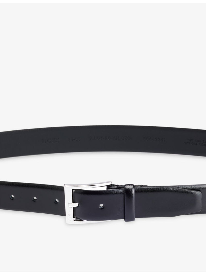 BOSS leather belt branded buckle 3.5cm, UK version
