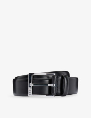 BOSS Branded Buckle Leather Belt 3.5cm