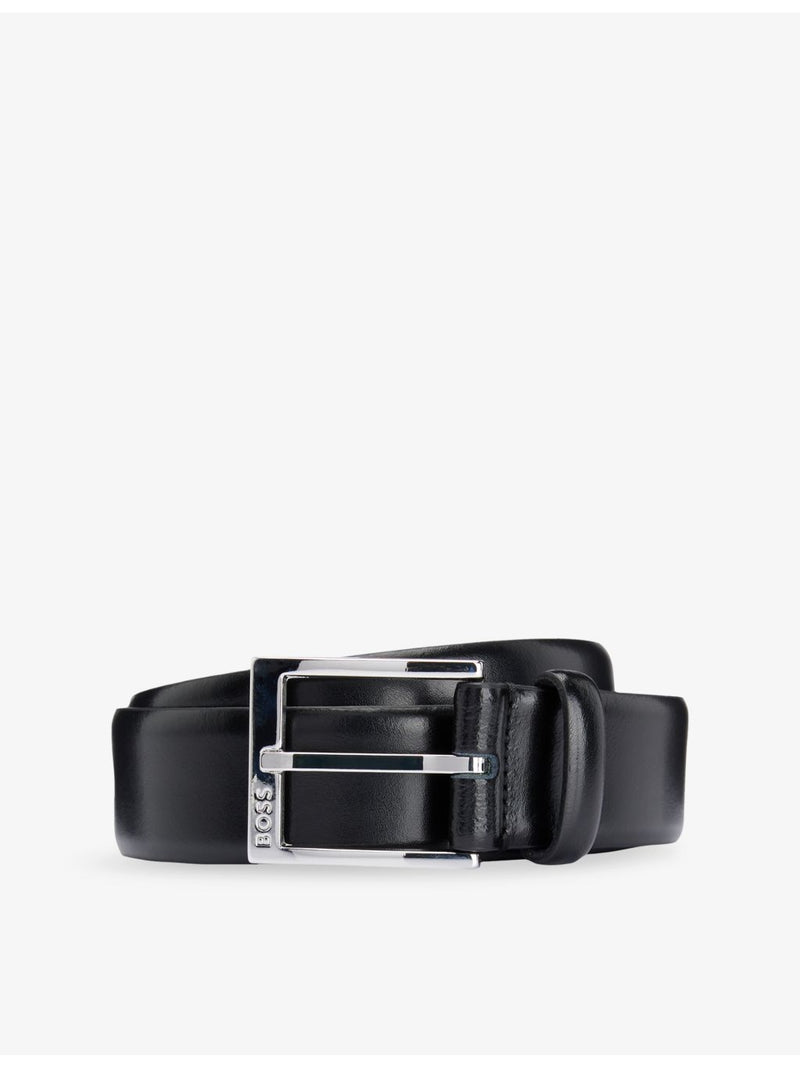 BOSS leather belt branded buckle 3.5cm, UK version