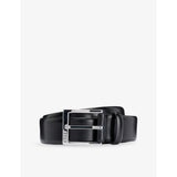 Branded-Buckle Leather Belt - 30