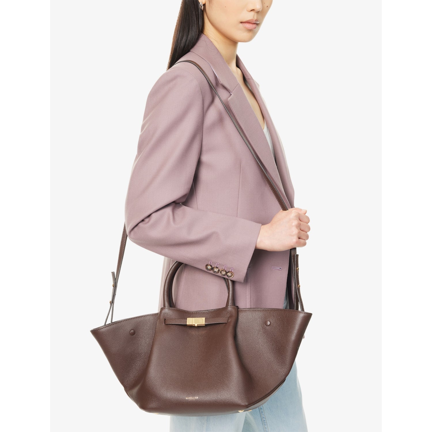 DeMellier Midi New York leather tote bag, UK version