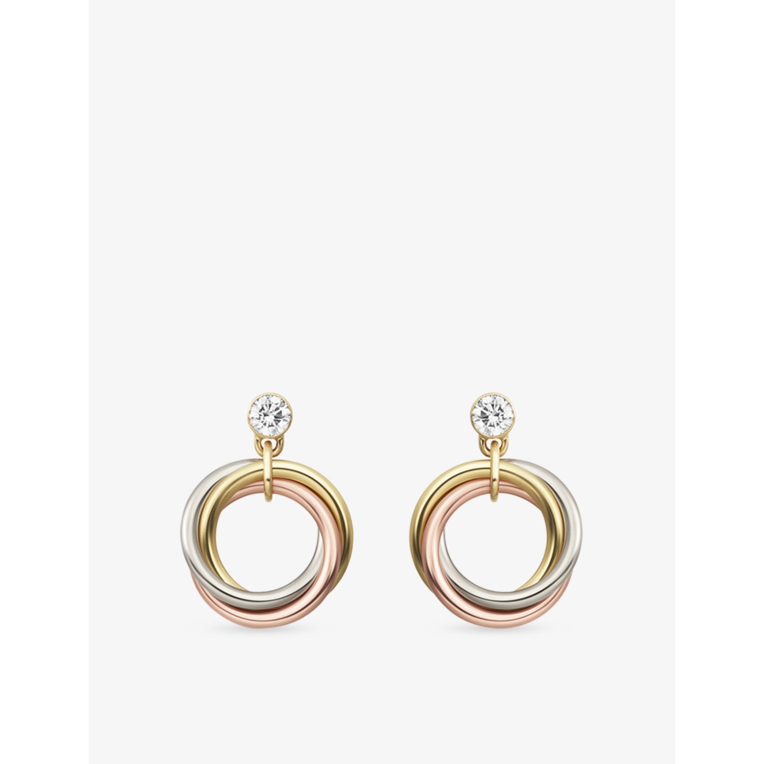 Cartier Trinity earrings 18ct gold and diamond 0.16ct, imported from the UK