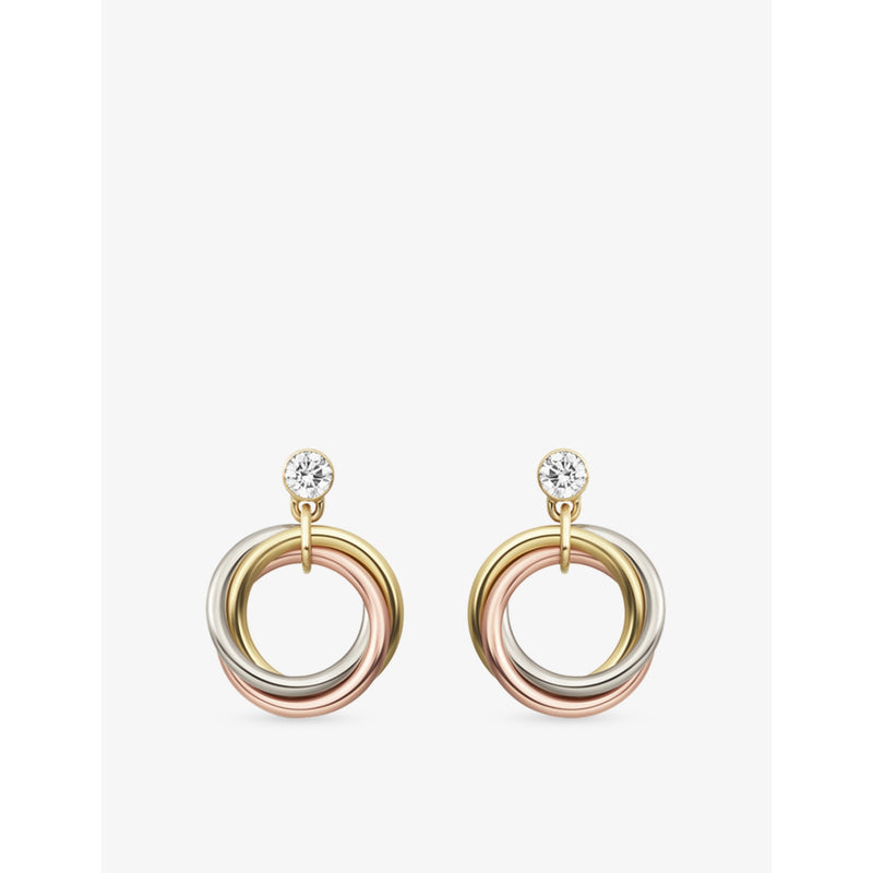 Cartier Trinity earrings 18ct gold and diamond 0.16ct, imported from the UK